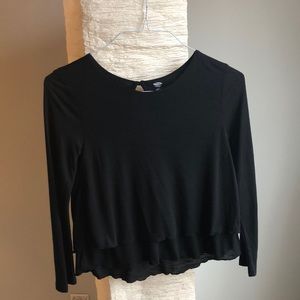 Black ruffled long sleeve